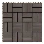 WPC Trallplattor 22 st 30x30 cm - Hållbart golv för altan och uteplats | Färg: Mörkbrun | Storlek: 2 kvm