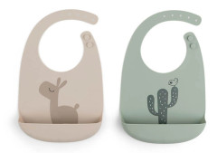 Done by Deer, 2-Pack Lalee Haklappar Sand/Green