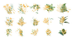 30 st Akvarell Scrapbooking Klistermärkespaket Simulering Blommor Växter a