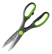 Fackelmann 48133 Nirosta Kökssax - Praktika med flasköppnare 21cm Grå-Grön-Silver Rostfritt Stål, 21 x 7,5 x 1,3 cm