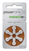 Power One P 312 hörapparatbatterier (0% kvicksilver) per 10 dynor