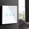 Touch Light Switch Maclean, Triple, Glass, White With Round Backlight Button, 86x86mm, MCE70W