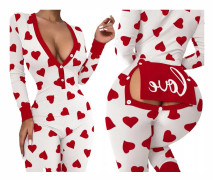 DAMPYJAMAS ALLA HJÄRTANS DAG-PRESENT TILL EN FLICK MED HJÄRTFLIK XL