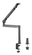 LogiLink Professionell studiomikrofonarm med kabelhantering Aluminium Svart