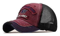 Fiskben Herr Mesh Baseball Keps Dam Snapback Fiske Broderi Pappa Hatt Man Barn Trucker Gorra Sommar Fisher Herr Keps r red 56-61cm Adjustable