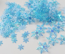 Jul- och vinterkonfetti med snöflingor Dekoration Snöflingestema för födelsedagsfest Blå