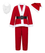 Jultomten Kostym Barn Unisex Pojkar Flickor Deluxe Jultomten Kostym Elf Kostym Cosplay Show Party Julgåvor (för Höjd 110-120cm)