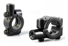 2 st Motorcykelstyre Spegel Fäste, Universal 7/8\" Styrespegel Fäste 10mm Spegelmonteringsfäste Aluminiumfläns Bl