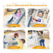 Barngunga med rutschkana 4 i 1 gunga & rutschkana & basketkorg & stege 185 x 150 x 92 cm