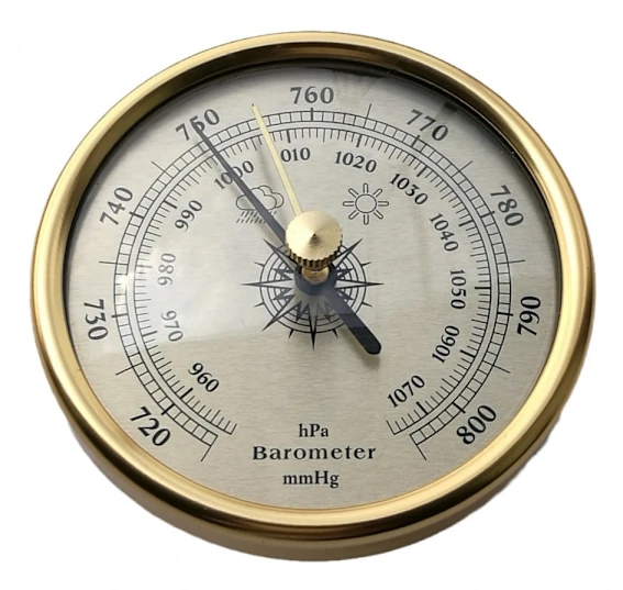 72mm Väggmonterad Barometer 1070hpa Guld Färg Rund Urtavla Luft Väderstation