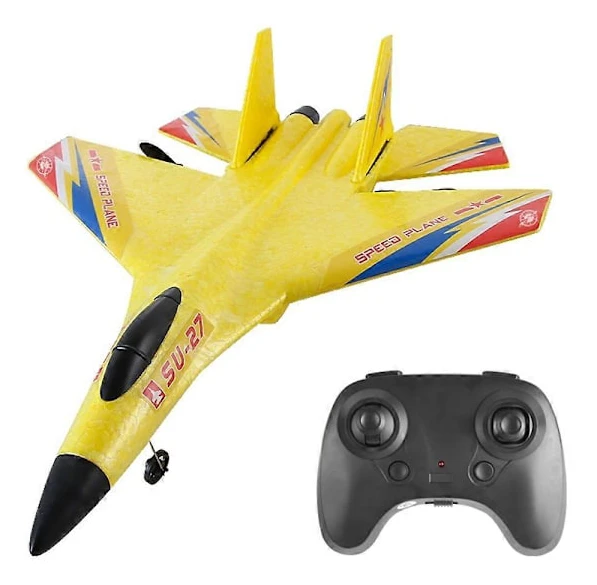 HW28 (SU27) RC Flygplan för Barn 2.4GHz 2.5 Kanaler Fjärrkontroll Flygplan EPP Skum RC Glidflygplan - Gul