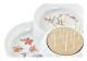 Snacksbricka DKD Home Decor Multicolour Naturell Bambu Stengods Tropiskt 22 x 22 x 7 cm