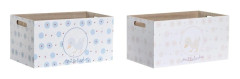 Förvaringslåda DKD Home Decor Blå Rosa Trä MDF 36 x 21 x 18 cm (2 antal)