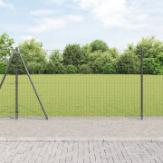 vidaXL Euro Stängsel med 7 Flangerade Stolpar 1.2x10 m Galvaniserat Stål