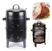 3i1 BBQ Grill SMOKER Rök, Grilla, Bräsera Stor Kapacitet Justerbar Lufttillförsel