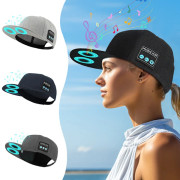 /HA/Trådlös Bluetooth 5.0 högtalarhatt/keps med (inbyggd mikrofon) Trådlös smart högtalarhatt/keps för utomhus- och inomhussporter mörkgrå