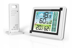 Trådlös väderstation för inom- och utomhusbruk, digital termometer, hygrometer, temperaturmätare, luftfuktighetsmätare, väderklocka, hygrometer