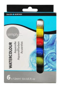 Akvarellfärgsset Simply 12ml 6 färger