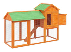 vidaXL Hönshus brun 193x65x117 cm massiv furu