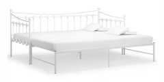 Utdragbar sängram bäddsoffa vit metall 90x200 cm