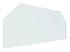 Sexkantig glasskiva för öppen spis - Golvskydd i härdat glas | Storlek: 120x50 cm