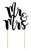 Cake Topper Mr & Mrs Svart