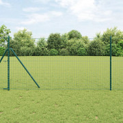 vidaXL Euro Stängsel med 7 Stos 1.4x10 m Galvaniserat Stål Grön