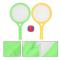 1 par tennisset för barn, tennisracket i plast med boll, leksak för barn utomhus