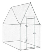 vidaXL Hönsbur silver 200x100x190 cm galvaniserat stål