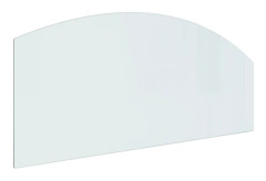 Glasplatta för öppen spis - Märke - 120x50 cm - Härdat glas - Polerad fasad kant - Transparent