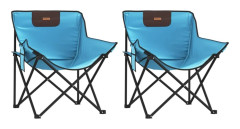 Campingstolar med ficka fällbar 2 st ljusblå