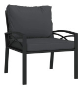 Trädgårdsstol i stål med grå dynor - Elegant och bekväm | Storlek: 68x76x79 cm | Färg: Grå