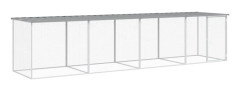 vidaXL Hönsbur med tak ljusgrå 403x98x90 cm galvaniserat stål