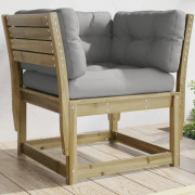 Trädgårdsfåtölj med dynor i impregnerad furu | Färg: Naturlig trä | Storlek: Modulär design