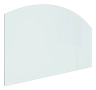 Glasskiva för öppen spis - Härdat glas med fasettsnitt | Storlek: 100x60 cm | Färg: Transparent