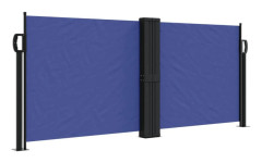 Infällbar sidomarkis blå 100x1000 cm