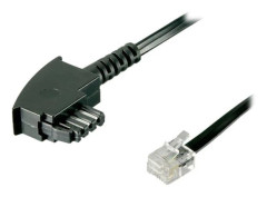 TAE-F-kabel (universal pinout), svart