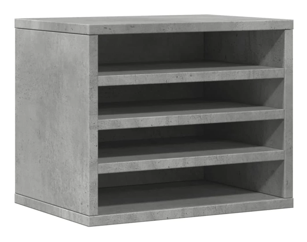Skrivbordshylla i betonggrå - Skrivbordsarrangör för organiserat utrymme | Storlek: 36x26x29,5 cm