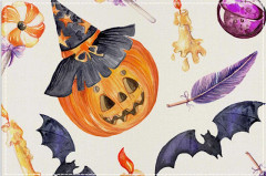 4 st Halloween Linne Servetter Kök Dekoration Bordmatta Semesterfest Borddekoration Isolering Matta Halloween Bordmattor
