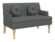 Elegant bänk med dynor - Komfortabel sittmöbel | Färg: Mörkgrå | Storlek: 113x64,5x75,5 cm