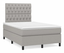 Resårbädd med madrass Ljusgrå 120x200cm Tyg - SALUTUYA - BD51082