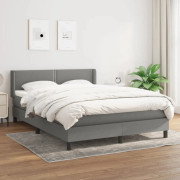 Ramsäng med pocketresårmadrass och justerbar gavel | Färg: Mörkgrå | Storlek: 140x190 cm