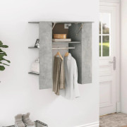 Hallskåp i betonggrått konstruerat trä - Platsbesparande förvaring | Storlek: 97,5x37x99 cm