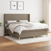 Ramsäng med pocketresårmadrass - Justerbar huvudgavel | Färg: Taupe | Storlek: 160x200 cm