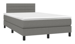 Resårbädd med madrass Mörkgrå 120x200cm Tyg - SALUTUYA - BD38551