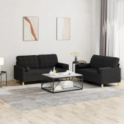 2 st soffset med kuddar Svart Tyg - SALALIS - SP7223