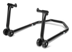 Främre lyftstöd med 4 hjul och justerbar arm från 24 till 36 CM, stöds av robust stålrör 65 x 40x 35 CM (svart)