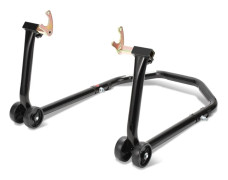 Cykeldockningsstöd, bakre lyftar med 4 justerbara hjul och armar från 24 till 38 CM, med stöd av robust stålrör 65 x 40x 35 CM (svart)