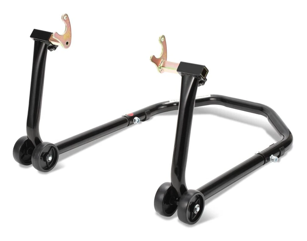Cykeldockningsstöd, bakre lyftar med 4 justerbara hjul och armar från 24 till 38 CM, med stöd av robust stålrör 65 x 40x 35 CM (svart)