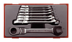 Teng Tools Set of combination wrenches articulated with a ratchet 8 - 19mm 8pcs. (131900102)